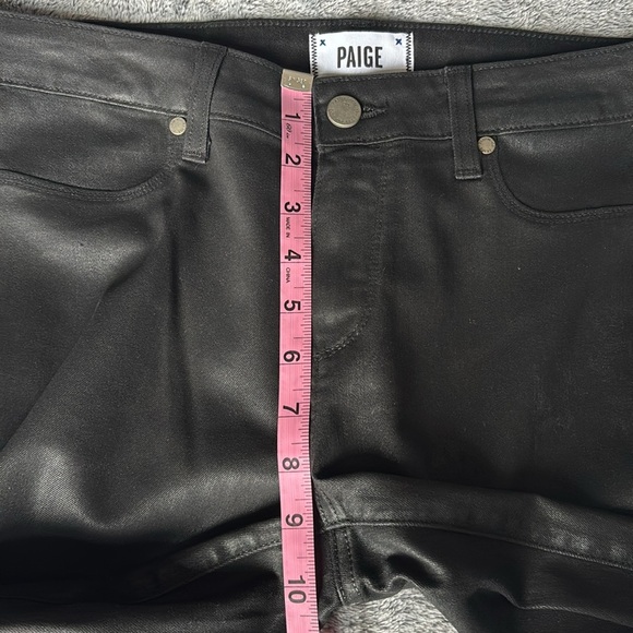 PAIGE Verdugo Ultra Skinny Black Silk Coated Skinny Jean EUC - Picture 8 of 10